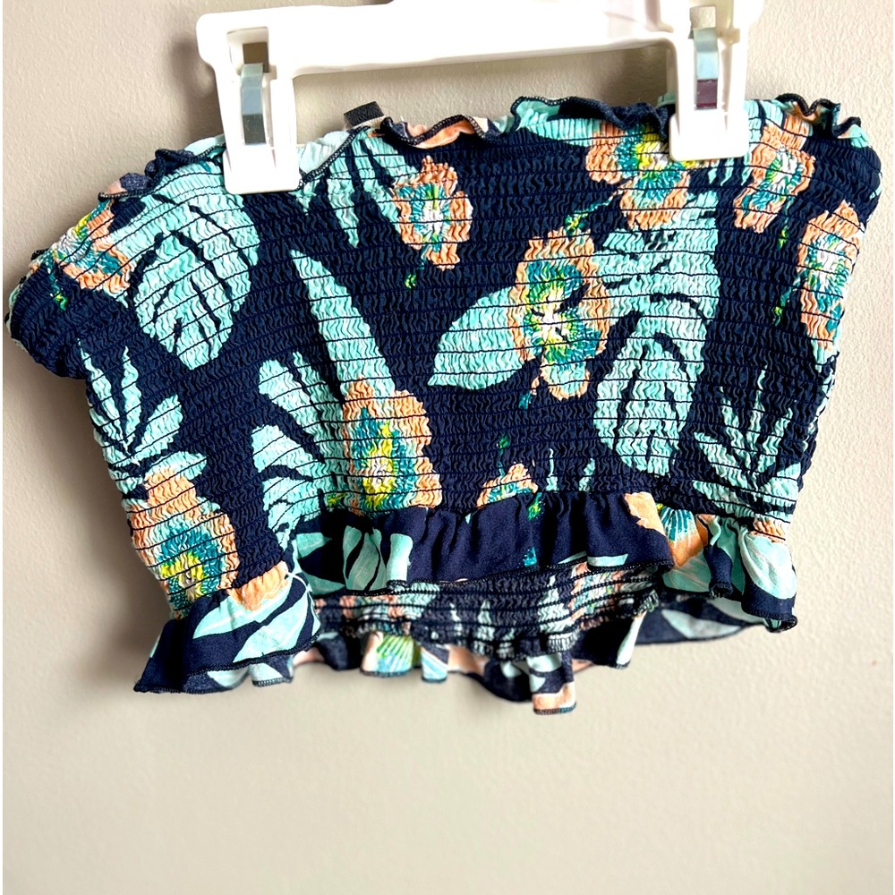 Floral Strapless Crop Top